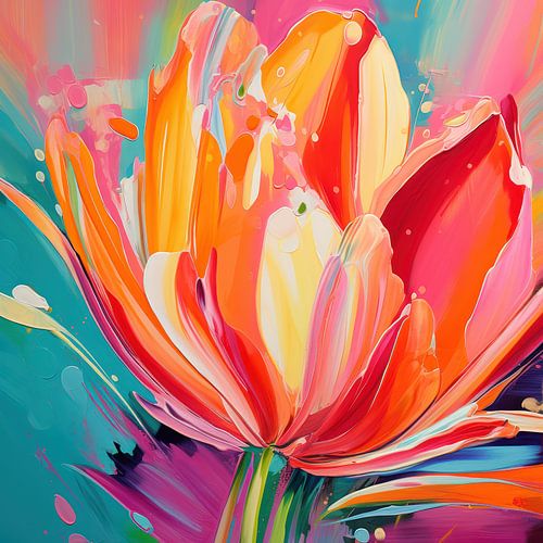 Fleur joyeuse tulipe et colorée