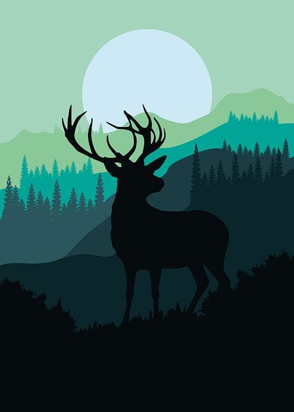 Flat Forest Deer by Dico Hendry