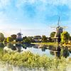 Moulins historiques le long de la Vecht à Weesp, en Hollande-Septentrionale. sur Danny de Klerk