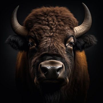 Bison portret van The Xclusive Art