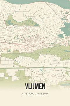 Vintage landkaart van Vlijmen (Noord-Brabant) van Rezona