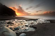 Sonnenuntergang Küste Neuseeland von Remco Siero Miniaturansicht
