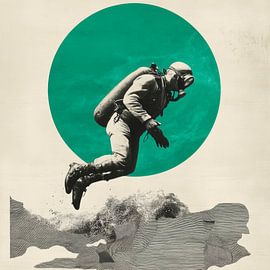 Diver jumping into adventure by Poster Art Shop