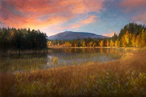 Avondrood over de Ljusnan