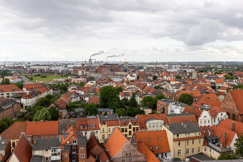 Vue aérienne de la ville hanséatique de Wismar par Reiner Conrad