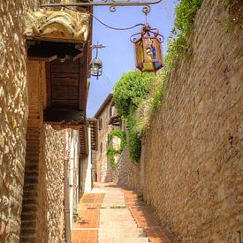 A picturesque street scene in Assisi by Berthold Werner