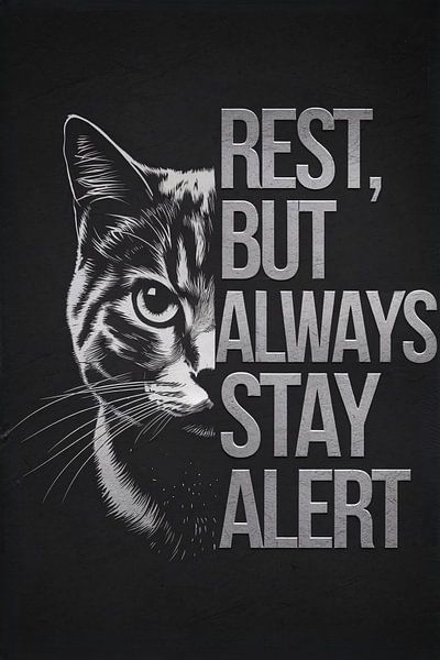 Zwart-wit kat met tekst van Art & Soul Creations