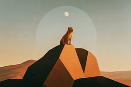 La lionne sous la lune sur Thea