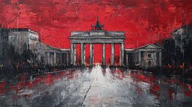Panorama abstrait de la porte de Brandebourg à Berlin sur TheXclusive Art
