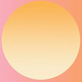 Retro 70s neon art. Abstract sunrise orange colour gradient by Mad Dog Art