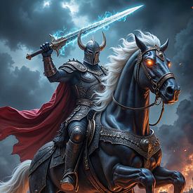 NOCTYRON – Der Ritter reitet sein dämonisches Pferd in einer Schlacht von INFERAURUM