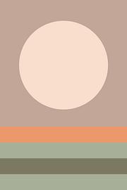 Sonnenaufgang in Erdtönen. Abstrakte, minimalistische Landschaft