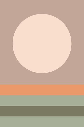 Zonsopgang in aardetinten. Abstract, minimalistisch landschap