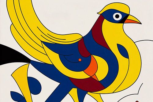 Colourful abstract bird illustration