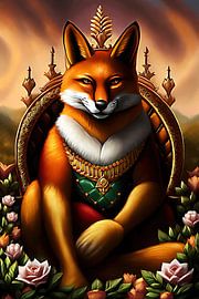 Fox on a throne by Laly Laura