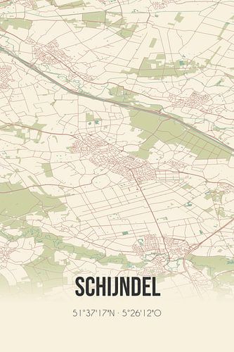Alte Landkarte von Schijndel (Nordbrabant)