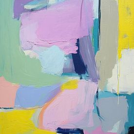 Abstract Pastel Pink Purple Yellow by Niklas Maximilian