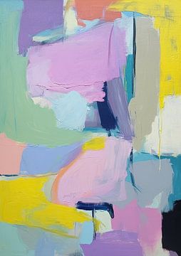 Abstract Pastel Roze Purper Geel van Niklas Maximilian
