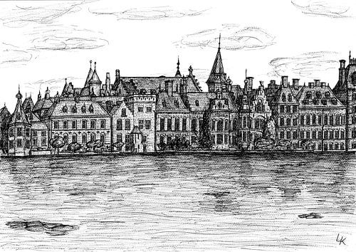 Zeichnung von Den Haag, Buitenhof