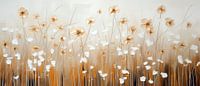 Fleurs de printemps or blanc