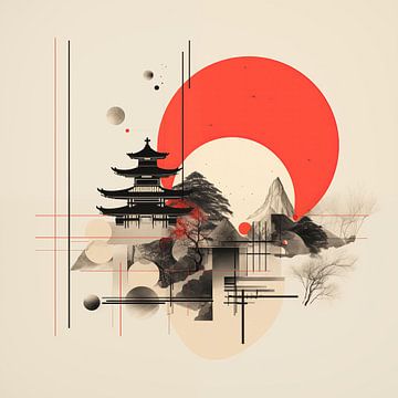 Japandi abstract