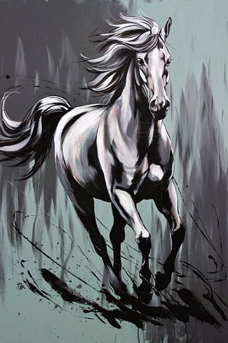 Cheval au galop en mouvement