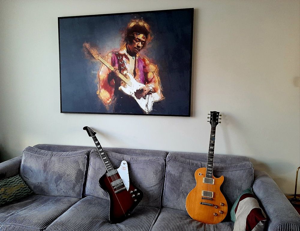Portrait de Jimi en peinture à l'huile  par Bert Hooijer 