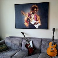 Kundenfoto: Jimi Hendrix Ölgemälde-Porträt von Bert Hooijer, auf leinwand