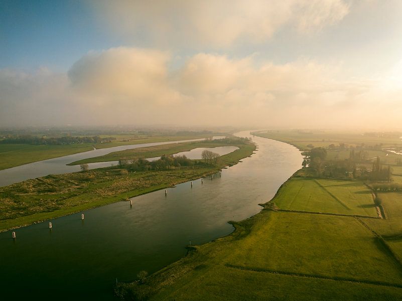 IJssel river near Zwolle in Overijssel during a foggy winter day by Sjoerd van der Wal Photography
