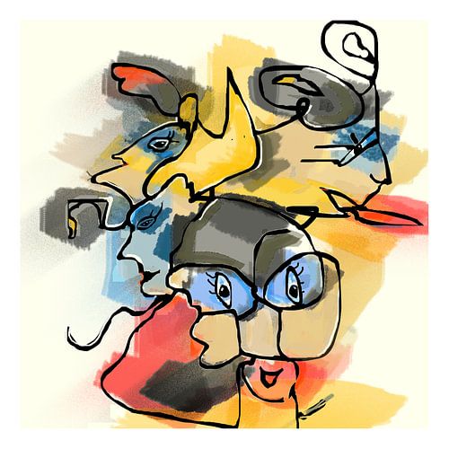 Tekening fantasie figuren nr.1 digitaal gemaakt