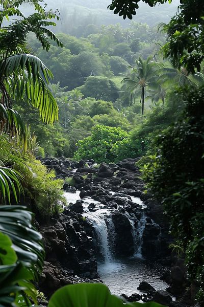 Wasserfall im Regenwald von fernlichtsicht