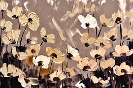 Fleurs couleur crème dans des tons taupe chauds sur Art & Soul Creations