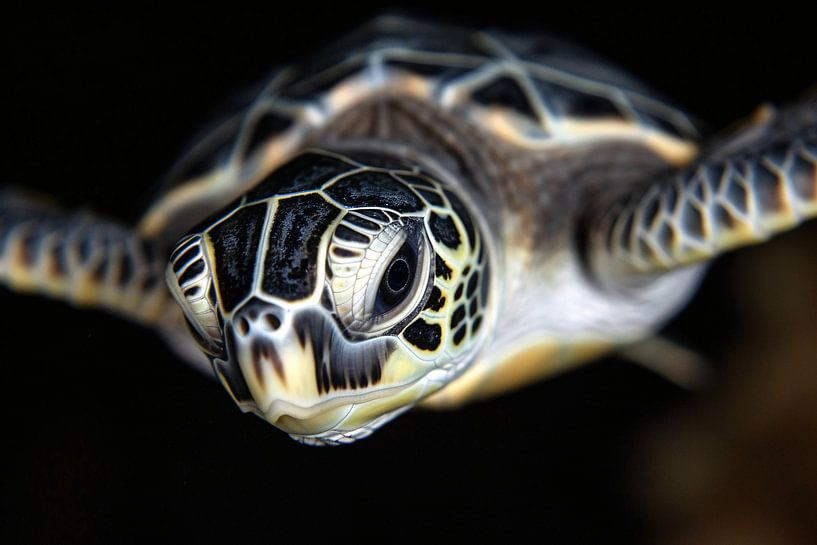 Zeeschildpad in azuurblauw van Art & Soul Creations