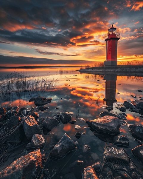Ochtendgloren boven wachtposten van fernlichtsicht