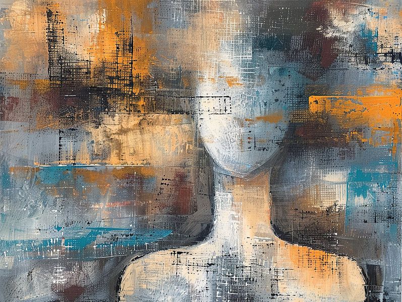 Abstraktes Gesicht | Gesicht in Farben von Kunst Laune