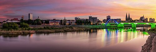 Frankfurt an der Oder - City skyline at sunset