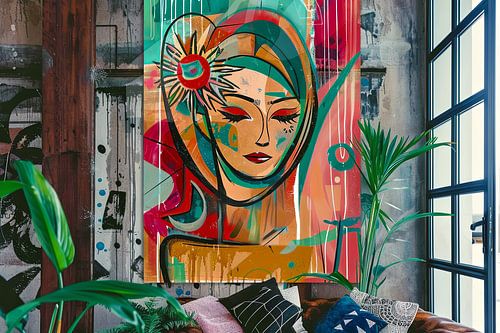 vrouwlijk portret in de woonkamer