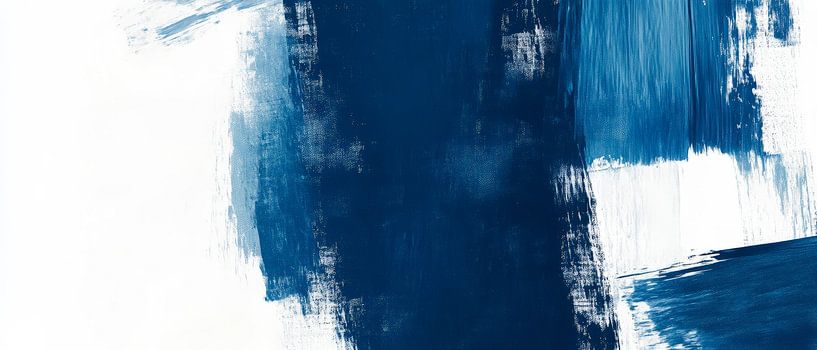 Blau-Weiße Abstraktion – Dynamische Komposition von Poster Art Shop