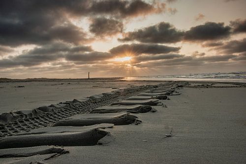 spoor in het zand
