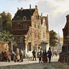 Menschen auf einer belebten Straße im Jahr 1853 - Adrianus Eversen von Mooie Meesters