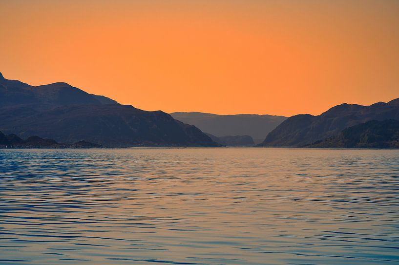 Fjord in Norway at sunset by Martin Köbsch