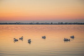 Zonsondergang met uitzicht op Zeewolde sur Dennis te Lintelo