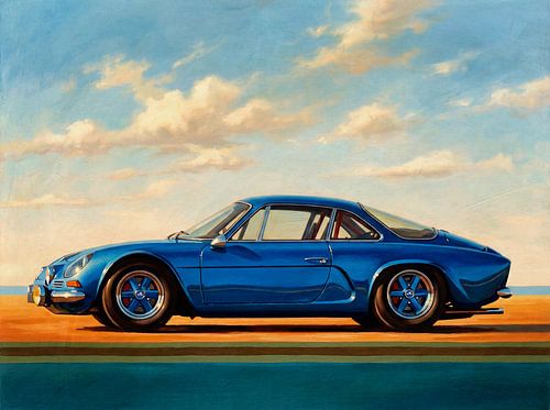 Alpine A110 Vibrant Classic Car Artwork