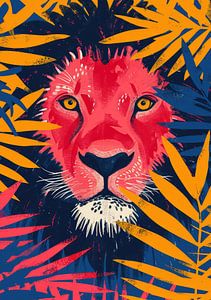 Poster lion impression d'art sur Niklas Maximilian