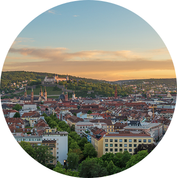 Uitzicht over Würzburg van Robin Oelschlegel