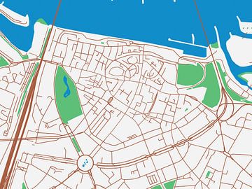 Kaart van Nijmegen Centrum in de stijl Urban Ivory van Map Art Studio
