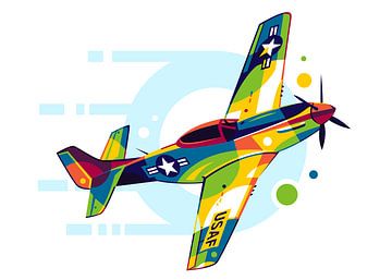 P-51 Mustang in Pop Art van Lintang Wicaksono