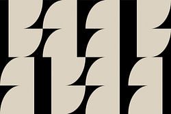 Moderne abstracte minimalistische geometrische retro vormen in zwart en wit 6