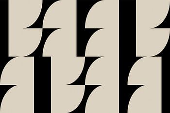 Formes géométriques rétro modernes abstraites et minimalistes en noir et blanc 6