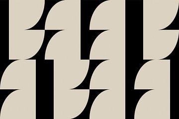 Moderne abstracte minimalistische geometrische retro vormen in zwart en wit 6 van Dina Dankers